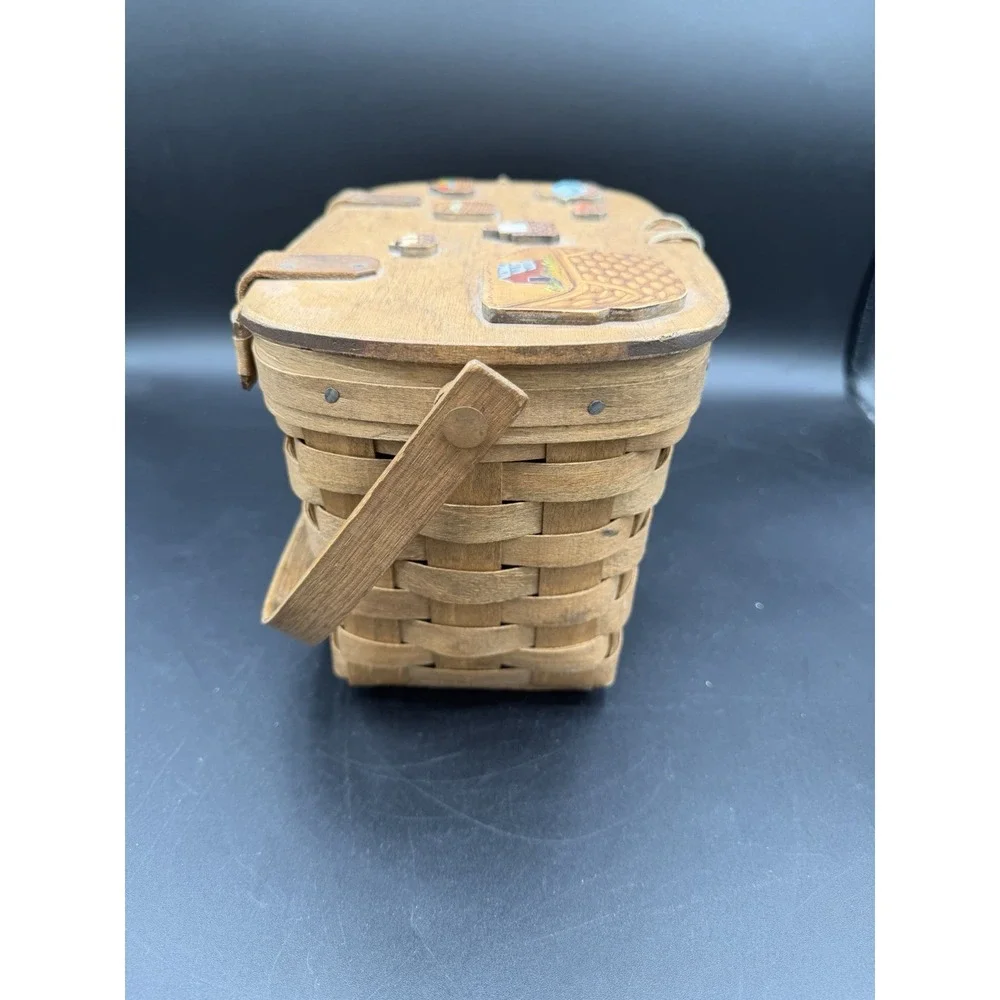 Longaberger 1984 Small Purse Basket 👜🧺 w/ Protector & Basket Accents on Lid